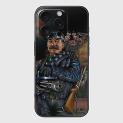 Чехол для iPhone 16 Pro Max силиконовый с защитой камеры Сталин 3