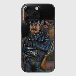 Чехол для iPhone 16 Pro силиконовый с защитой камеры Сталин 3