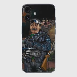 Чехол для iPhone 16 силиконовый с защитой камеры Сталин 3