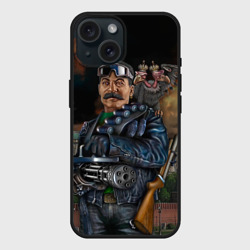 Чехол силиконовый для Apple iPhone 15 матовый Сталин 3