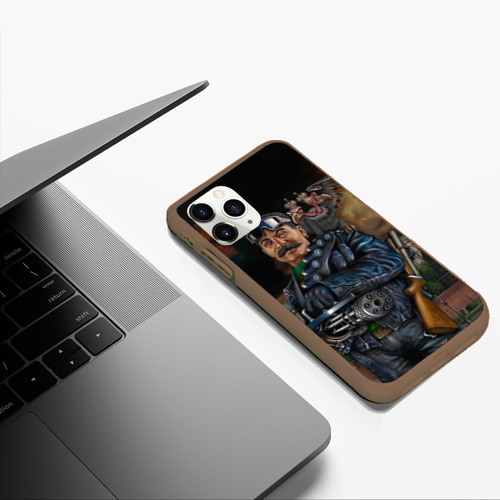 Чехол для iPhone 11 Pro Max матовый Сталин 3, цвет коричневый - фото 5