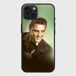 Чехол силиконовый для Apple iPhone 15 матовый Элвис 2