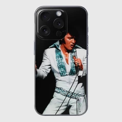 Чехол для iPhone 15 Pro Max силиконовый с защитой камеры Элвис 3