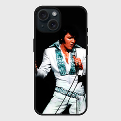 Чехол силиконовый для Apple iPhone 15 матовый Элвис 3