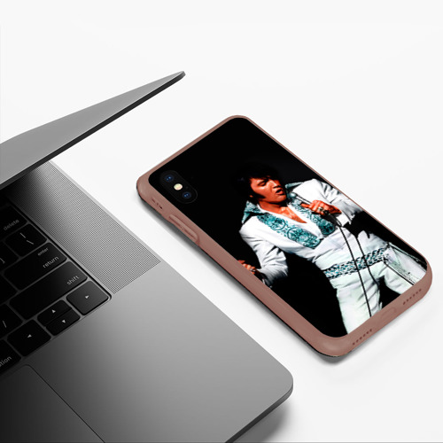 Чехол для iPhone XS Max матовый Элвис 3, цвет коричневый - фото 5