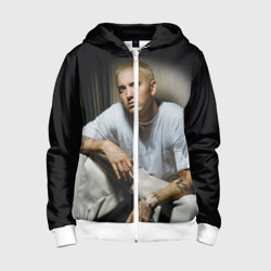 Детская толстовка 3D на молнии Эминем сидит и смотрит, зачем он это делает