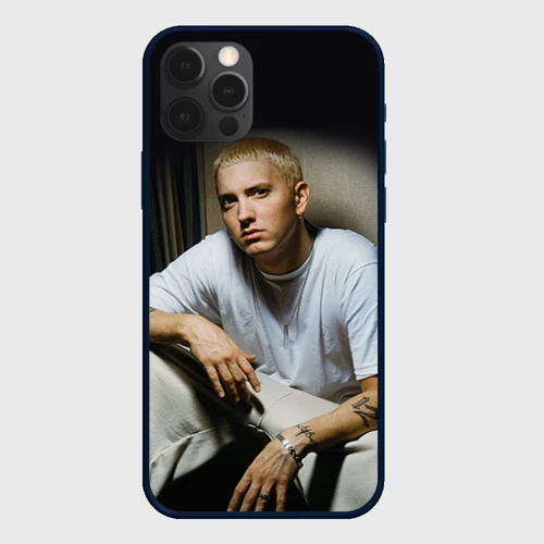 Чехол для iPhone 12 Pro Эминем сидит и смотрит, зачем он это делает