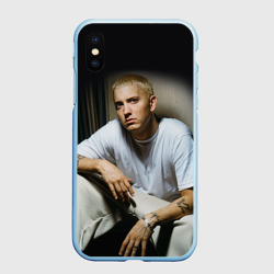 Чехол для iPhone XS Max матовый Эминем сидит и смотрит, зачем он это делает