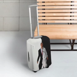 Чехол для чемодана 3D Эминем в половинчатом костюме black-white - фото 2