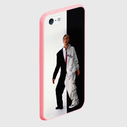 Чехол для iPhone 5/5S матовый Эминем в половинчатом костюме black-white - фото 2