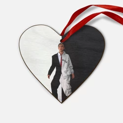 Деревянная игрушка Сердце Эминем в половинчатом костюме black-white