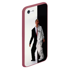 Чехол для iPhone 5/5S матовый Эминем в половинчатом костюме black-white - фото 2