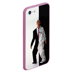 Чехол для iPhone 5/5S матовый Эминем в половинчатом костюме black-white - фото 2