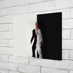Холст прямоугольный Эминем в половинчатом костюме black-white - фото 2
