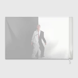 Флаг 3D Эминем в половинчатом костюме black-white - фото 2