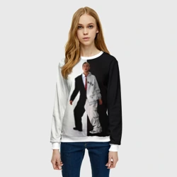 Женский свитшот 3D Эминем в половинчатом костюме black-white - фото 2
