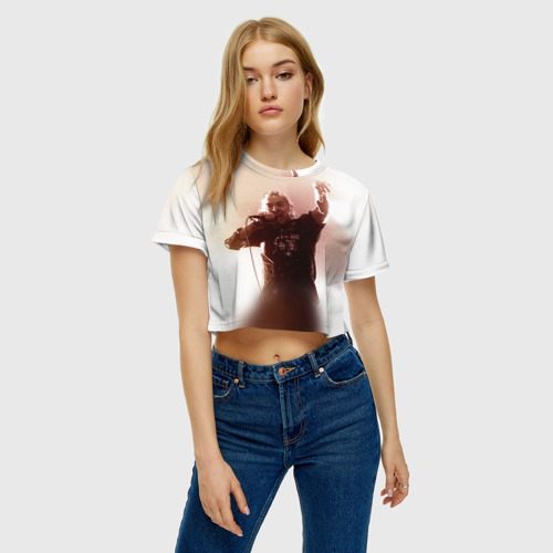 Женская футболка Crop-top 3D Горшок, цвет 3D печать - фото 3