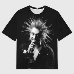 Мужская футболка oversize 3D Горшок у микрофона с ирокезом