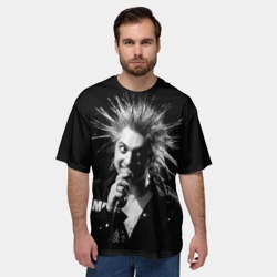Мужская футболка oversize 3D Горшок у микрофона с ирокезом - фото 2