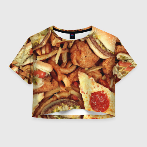 Женская футболка Crop-top 3D FASTFOOD