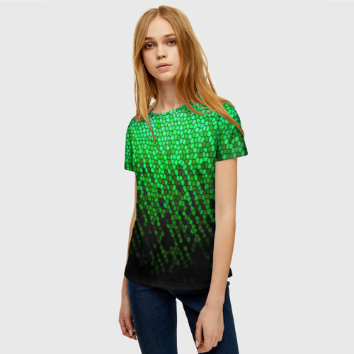 Женская футболка 3D Стеклянная мозайка, цвет 3D печать - фото 3