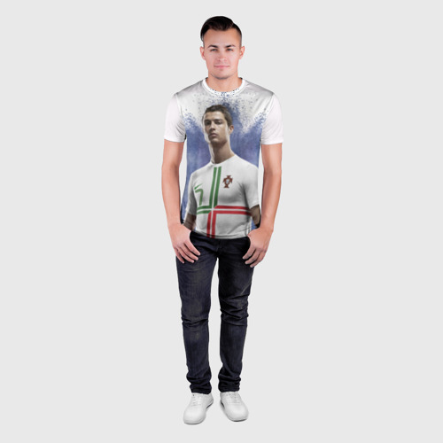 Мужская футболка 3D Slim Криштиану Роналду, цвет 3D печать - фото 4