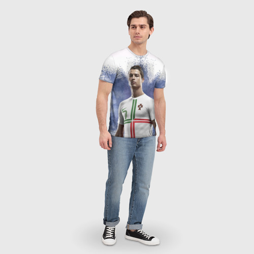 Мужская футболка 3D Криштиану Роналду, цвет 3D печать - фото 5