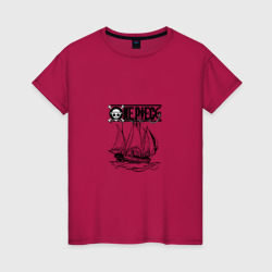 Женская футболка хлопок One piece корабль