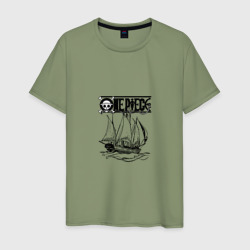 Мужская футболка хлопок One piece корабль