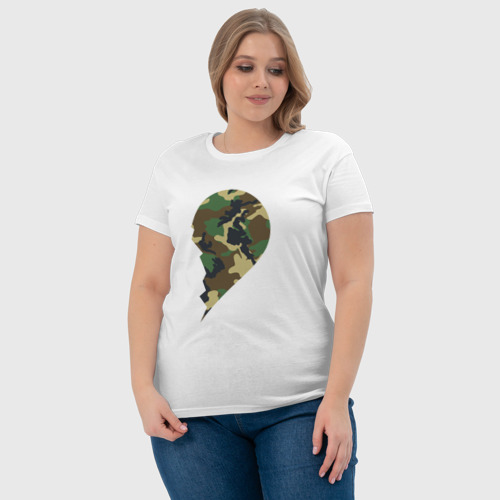 Женская футболка хлопок Camo heart woman, цвет белый - фото 6