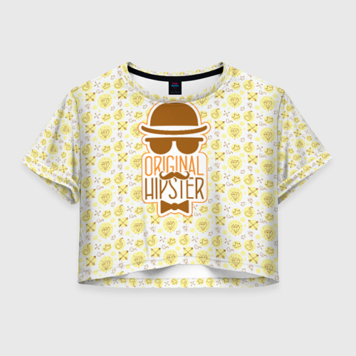 Женская футболка Crop-top 3D Original Hipster, цвет 3D печать