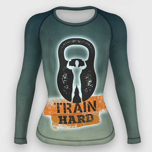 Женский рашгард 3D Train hard 2, цвет 3D печать