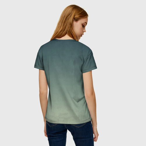 Женская футболка 3D с принтом Train hard 2, вид сзади #2
