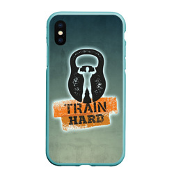 Чехол для iPhone XS Max матовый Train hard 2