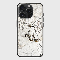 Чехол силиконовый для Apple iPhone 15 Pro Мax матовый Train hard 5