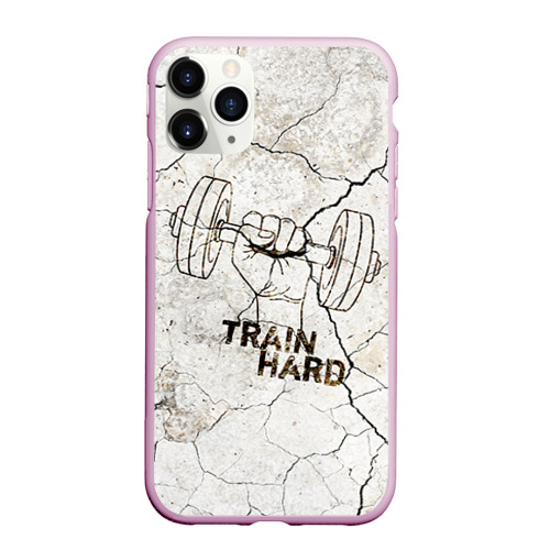 Чехол для iPhone 11 Pro Max матовый Train hard 5, цвет розовый