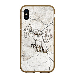 Чехол для iPhone XS Max матовый Train hard 5