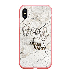 Чехол для iPhone XS Max матовый Train hard 5