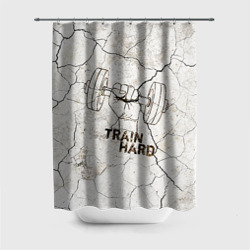 Штора 3D для ванной Train hard 5