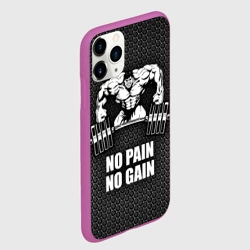 Чехол для iPhone 11 Pro матовый No pain no gain штангист - фото 2
