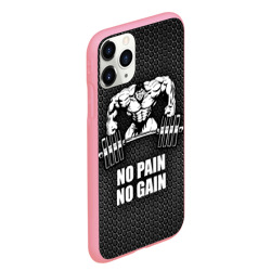 Чехол для iPhone 11 Pro Max матовый No pain no gain штангист - фото 2