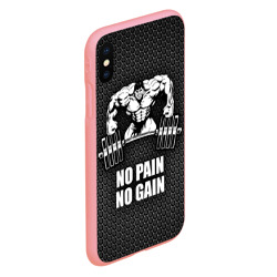 Чехол для iPhone XS Max матовый No pain no gain штангист - фото 2