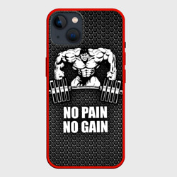Чехол для iPhone 14 No pain no gain штангист