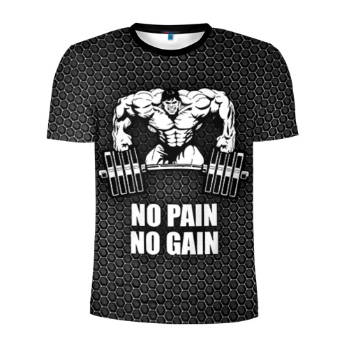 Мужская футболка 3D спортивная No pain no gain 2 Фото 01 Мужская футболка 3D спортивная No pain no gain 2 Фото 01