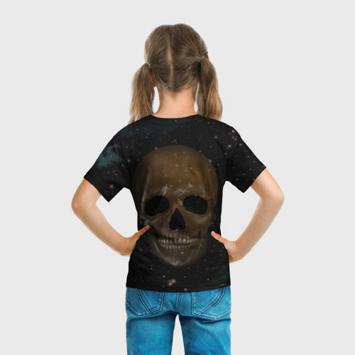 Детская футболка 3D Череп в космосе, цвет 3D печать - фото 6