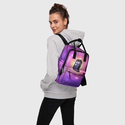 Женский рюкзак 3D с принтом TIME VORTEX, вид сбоку #3