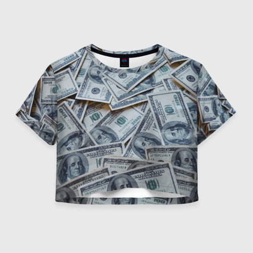 Женская футболка Crop-top 3D Money, цвет 3D печать