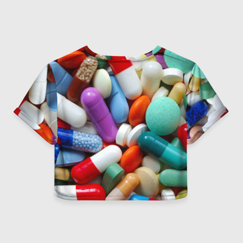 Женская футболка Crop-top 3D Pills, цвет 3D печать - фото 2