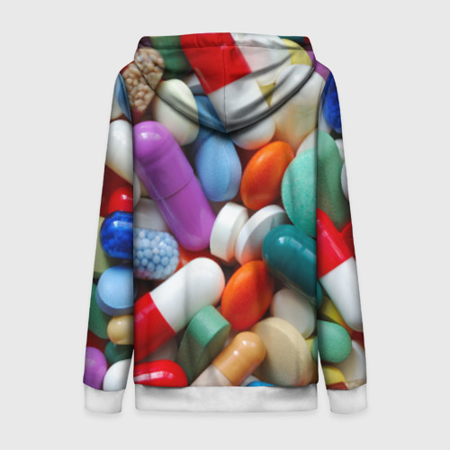Женская толстовка 3D на молнии Pills, цвет белый - фото 2