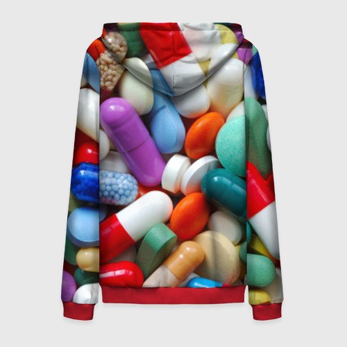 Мужская толстовка 3D на молнии Pills, цвет красный - фото 2